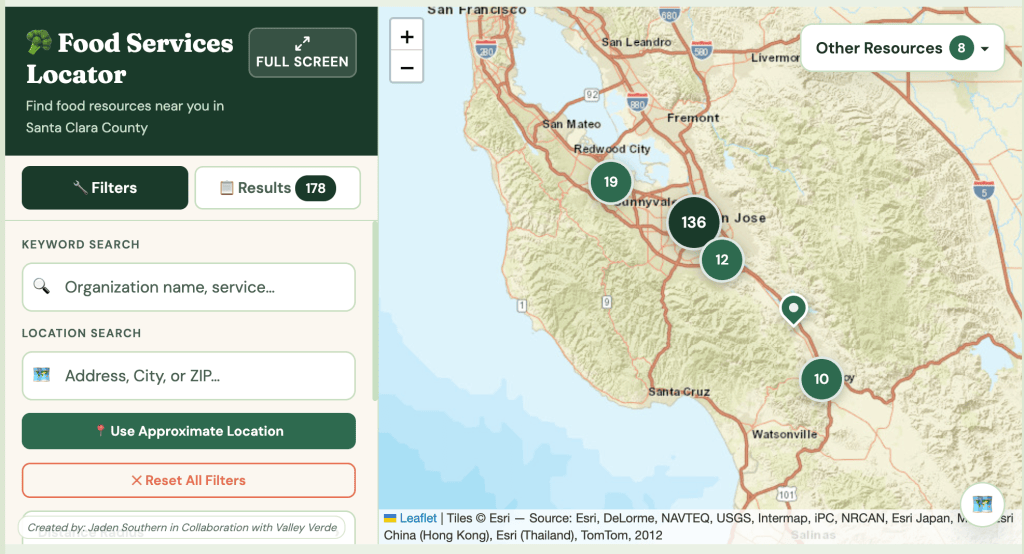 Food Service Locator&nbsp;Tool